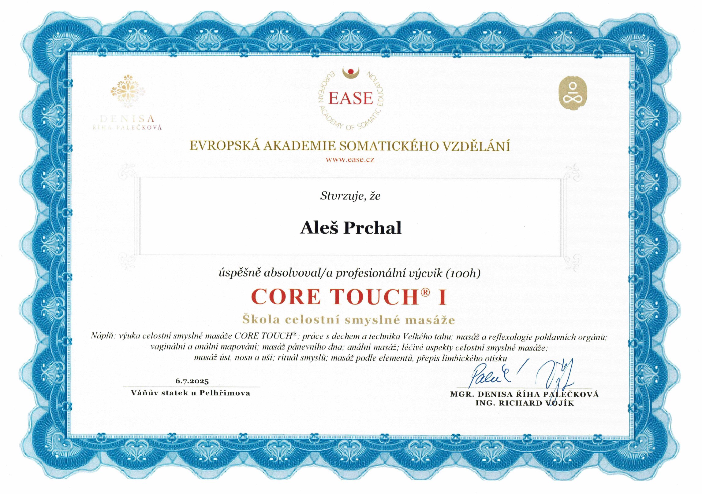CORE TOUCH I, kola celostn smysln mase.