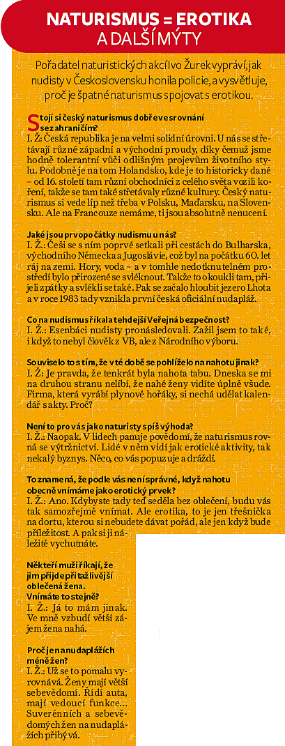 Naturismus = erotika a další mýty